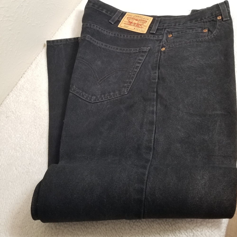 Levi's 550 Relaxed Fit Red Tab Jeans W38 L32 Dry cleaned only Heavy Star…